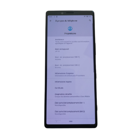 Sony Xperia 1 J9110 6Go/128Go Dual Sim Débloqué Sony Xperia 1 J9110 6Go/128Go Dual Sim Débloqué