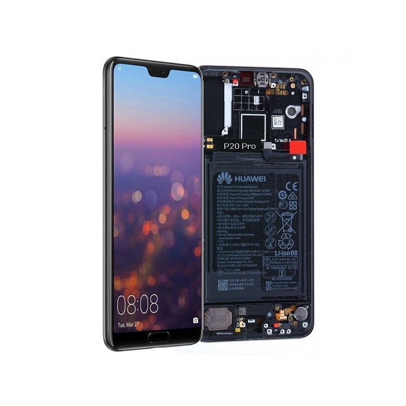 P20 PRO : VITRE ÉCRAN COMPLET NOIR AVEC BATTERIE. OFFICIEL HUAWEI